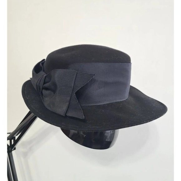 Eric Javits Women\'s Hat Felt Wool Black Bow Made in USA main image 3